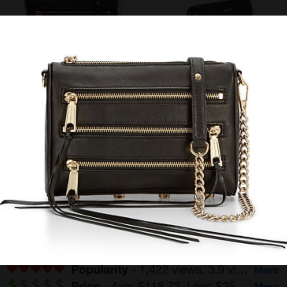 Rebecca Minkoff 5 Zip Black Convertible Crossbody